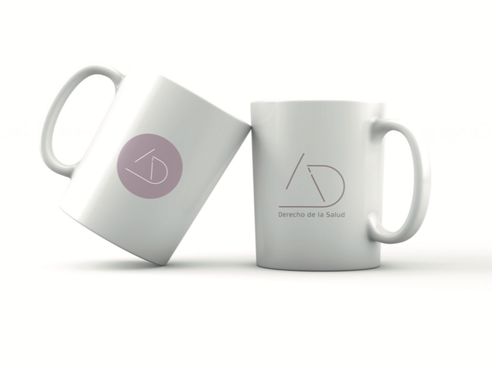 Tazas con el isologotipo y su versión circular