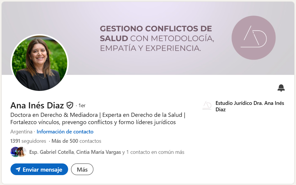 Banner y perfil de LinkedIn