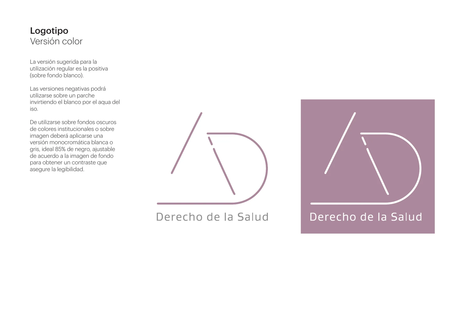 Manual de marca: logotipo en versión color y negativo